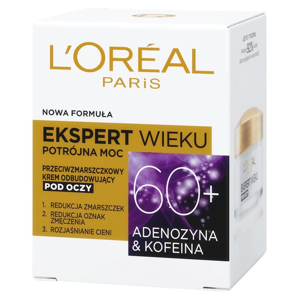 L'Oréal Paris Ekspert Wieku Przeciwzmarszczkowy krem odbudowujący pod oczy 60+ 15 ml