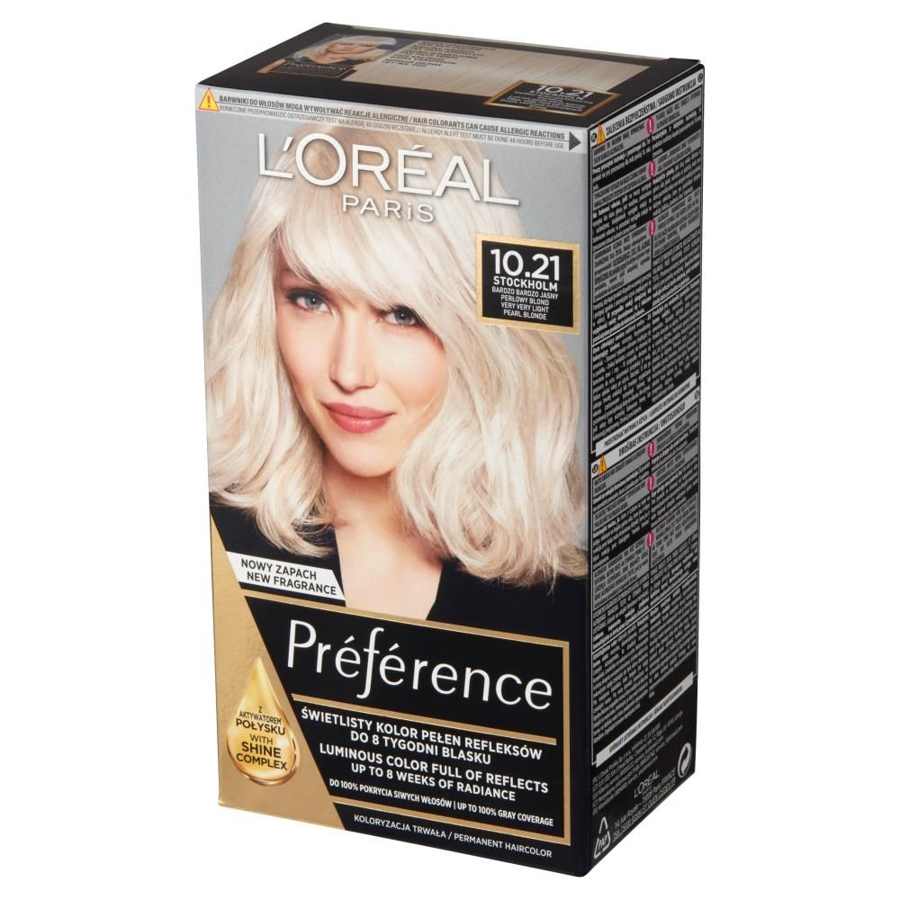 L'Oréal Paris Préférence Farba do włosów bardzo bardzo jasny perłowy blond 10.21 Stockholm