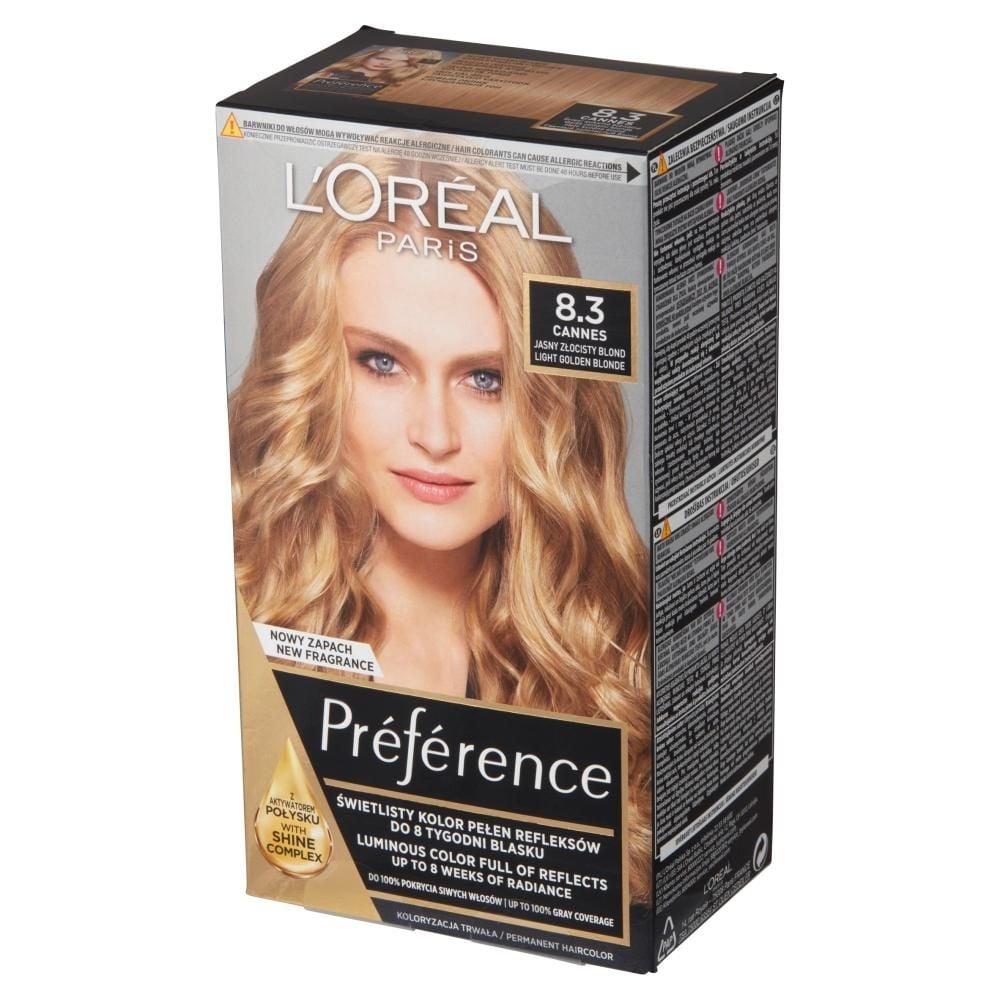 L'Oréal Paris Préférence Farba do włosów jasny złocisty blond 8.3 Cannes