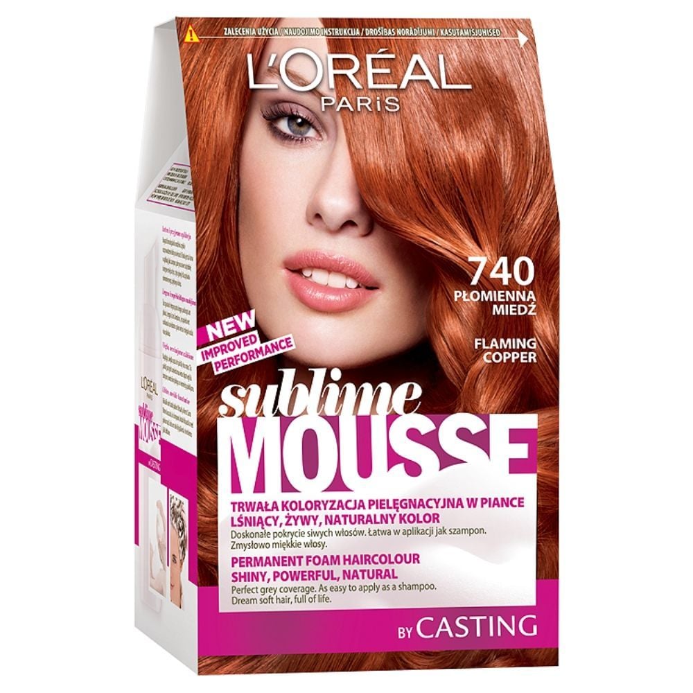 L'Oréal Paris Sublime Mousse Farba do włosów 740 Płomienna miedź