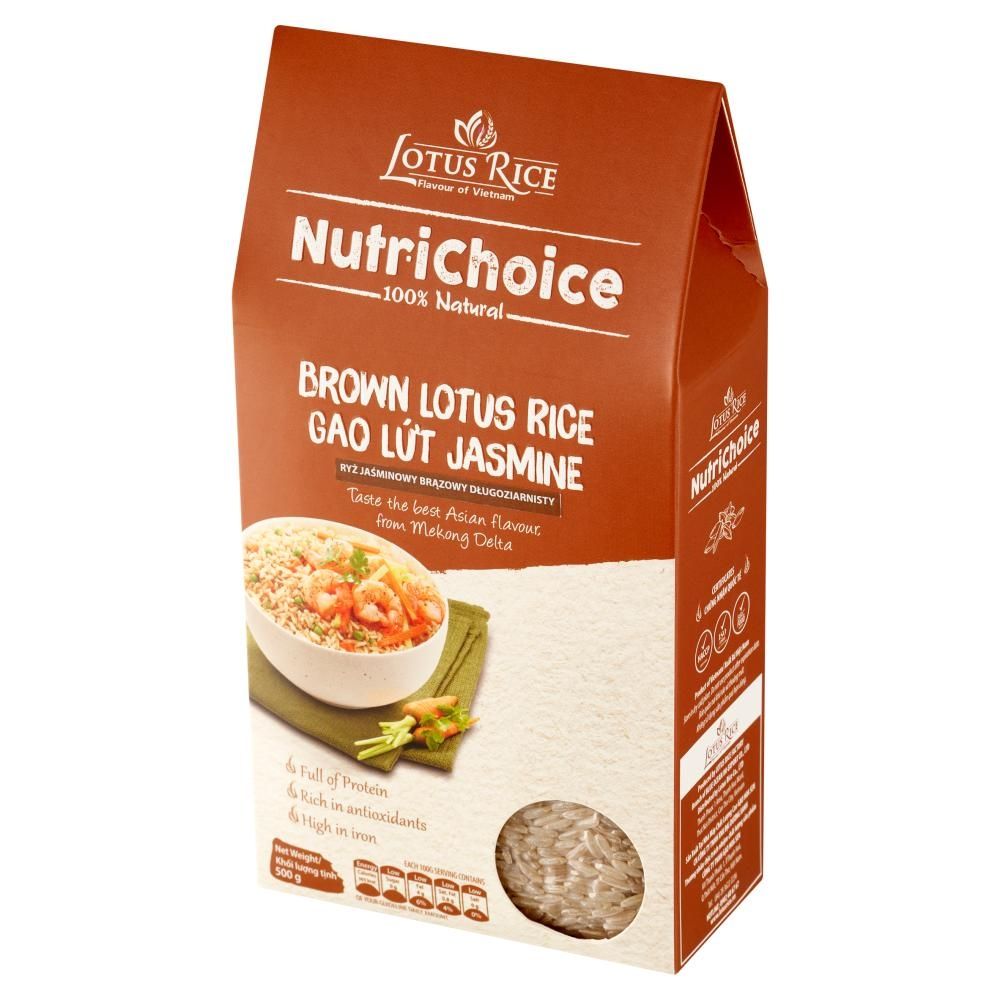 Lotus Rice Ryż jaśminowy brązowy długoziarnisty 500 g