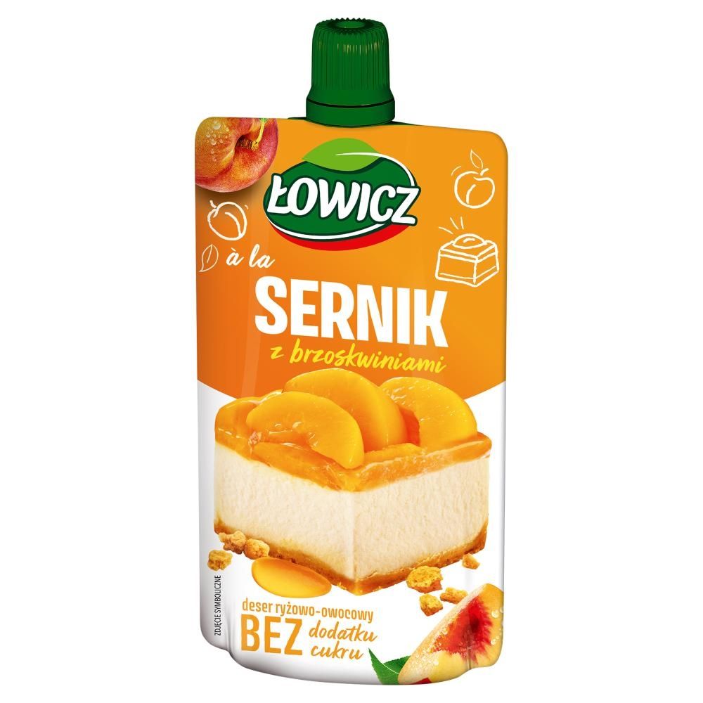 Łowicz Deser ryżowo-owocowy a'la sernik z brzoskwiniami 100 g