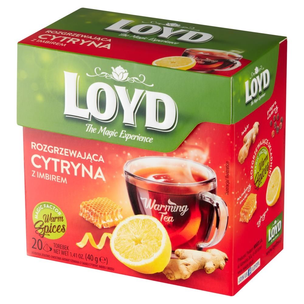 Loyd Herbatka ziołowo-owocowa rozgrzewająca cytryna z imbirem 40 g (20 x 2 g)