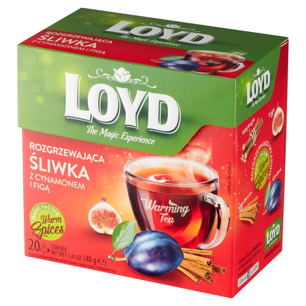 Loyd Herbatka ziołowo-owocowa rozgrzewająca śliwka z cynamonem i figą 40 g (20 x 2 g)