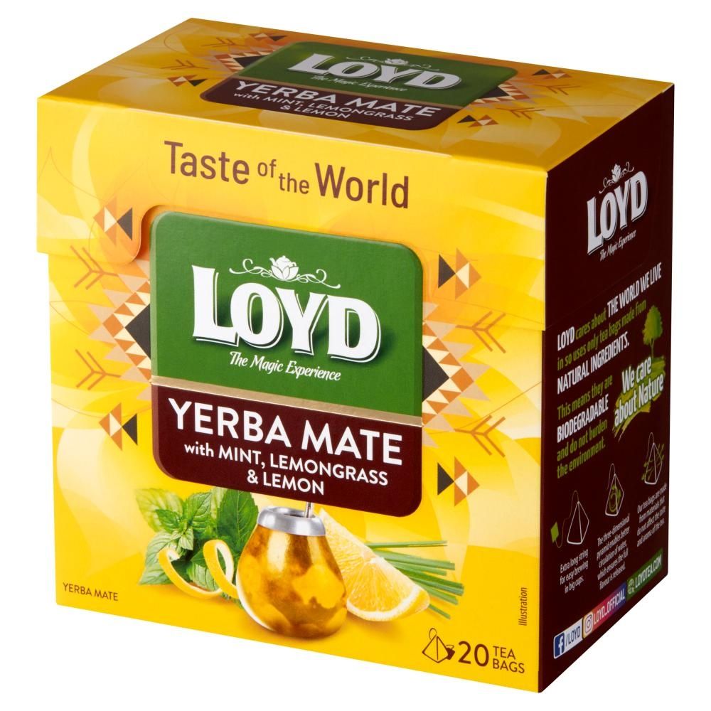 Loyd Yerba mate z miętą trawą cytrynową i skórką cytryny 34 g (20 x 1,7 g)