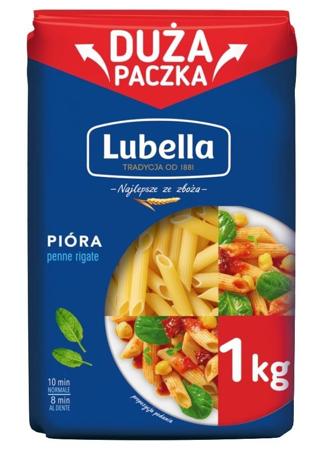 Lubella Makaron pióra Duża Paczka 1kg