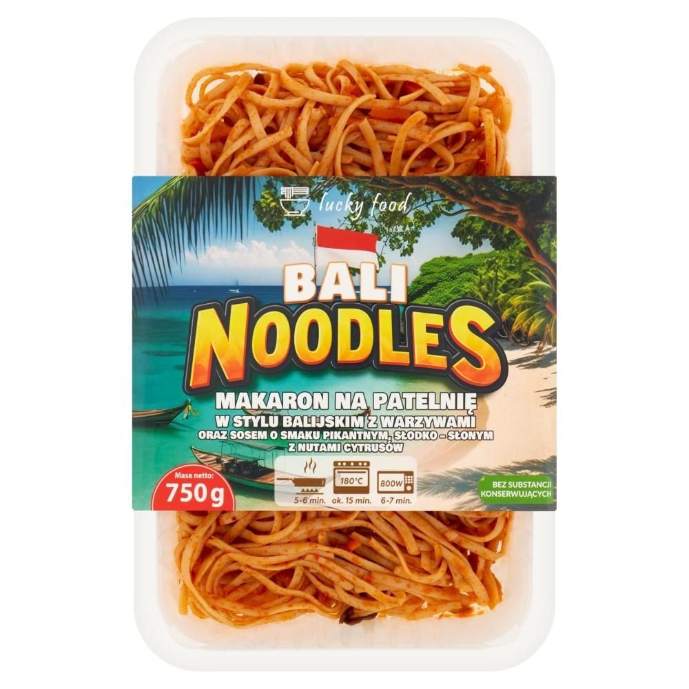 Lucky Food Bali Noodles Makaron na patelnię w stylu balijskim z warzywami 750 g