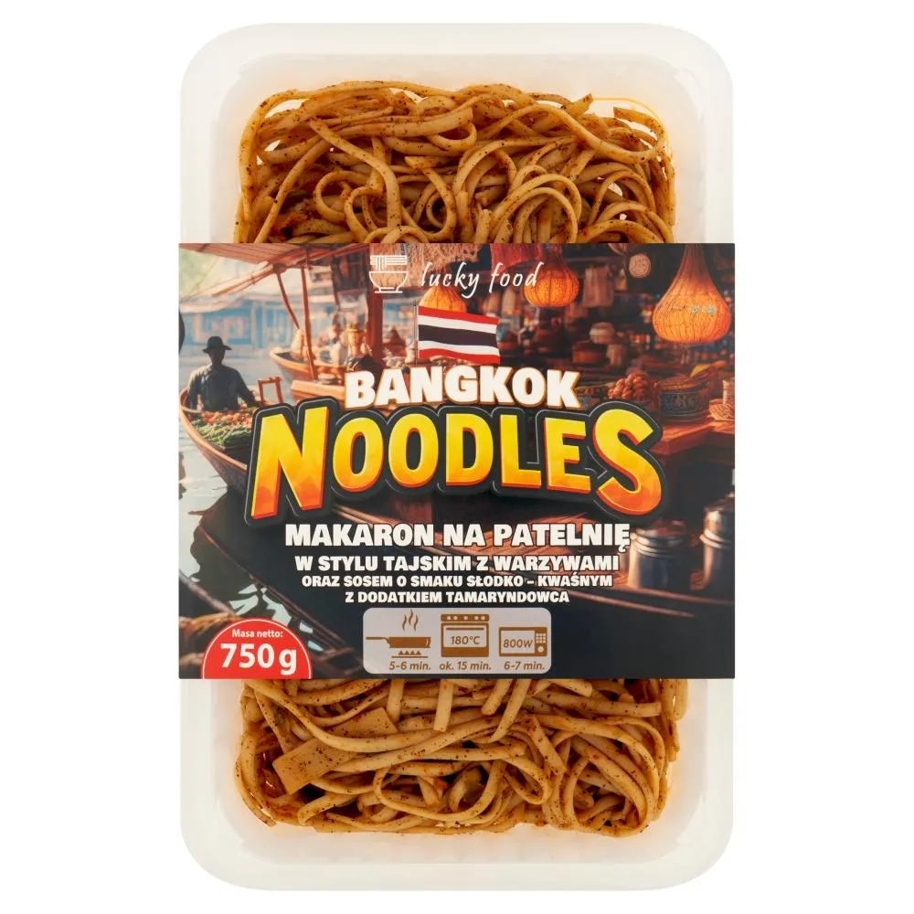 Lucky Food Bangkok Noodles Makaron na patelnię w stylu tajskim z warzywami 750 g