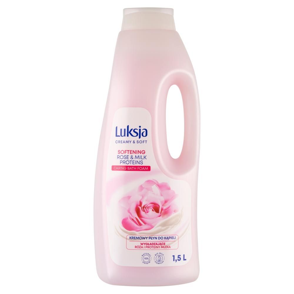 Luksja Creamy & Soft Kremowy płyn do kąpieli wygładzające róża i proteiny mleka 1,5 l