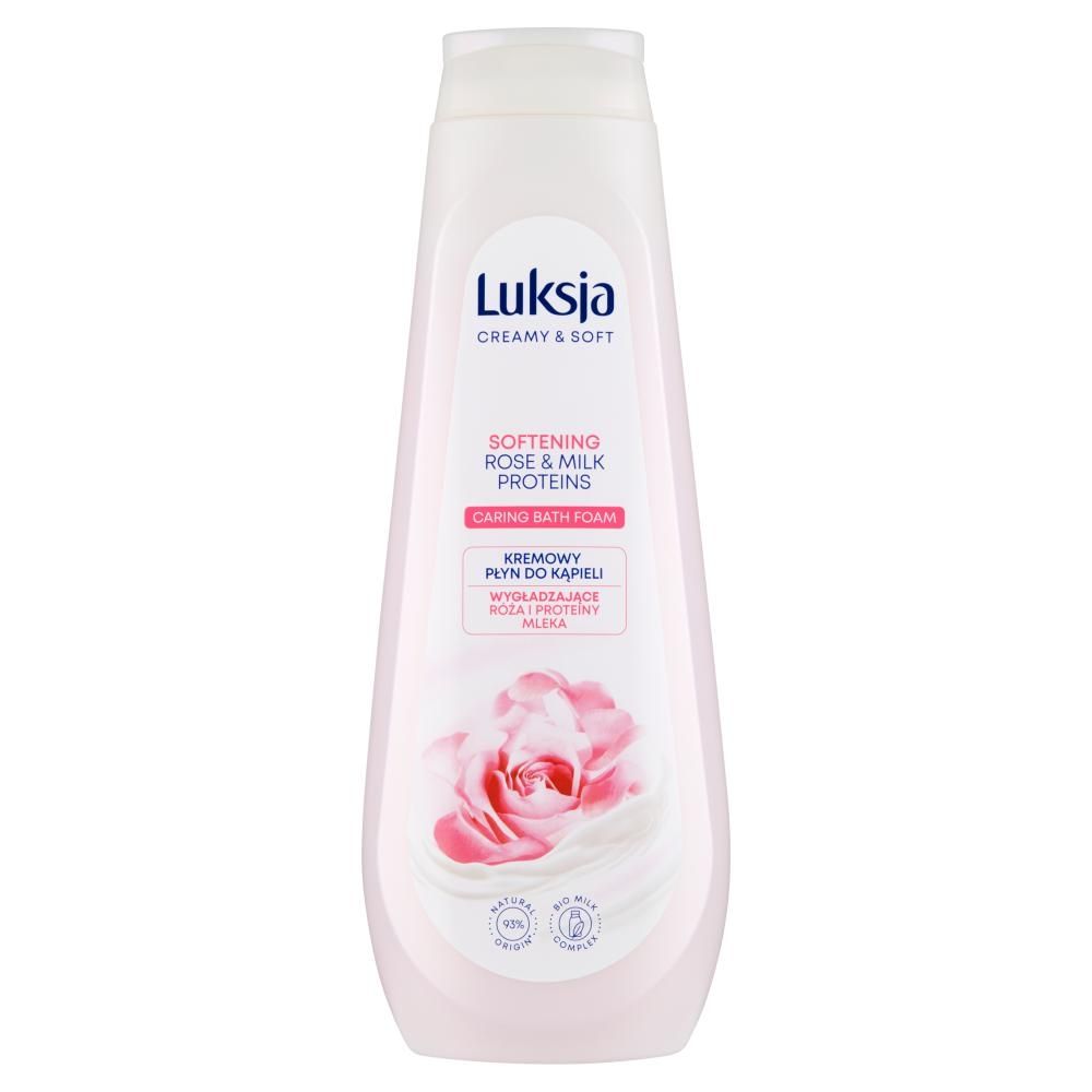 Luksja Creamy & Soft Kremowy płyn do kąpieli wygładzające róża i proteiny mleka 900 ml