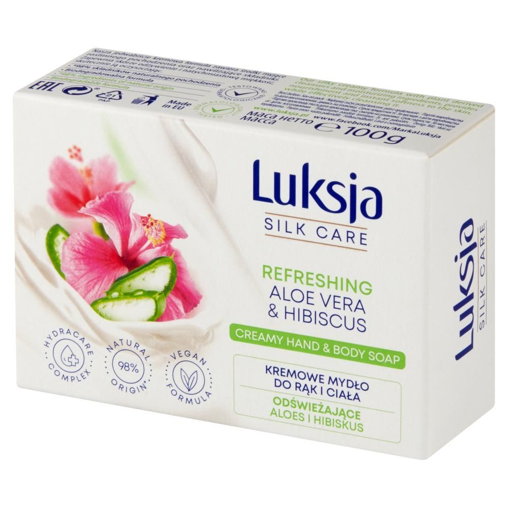 Luksja Silk Care Kremowe mydło do rąk i ciała odświeżające aloes i hibiskus 100 g