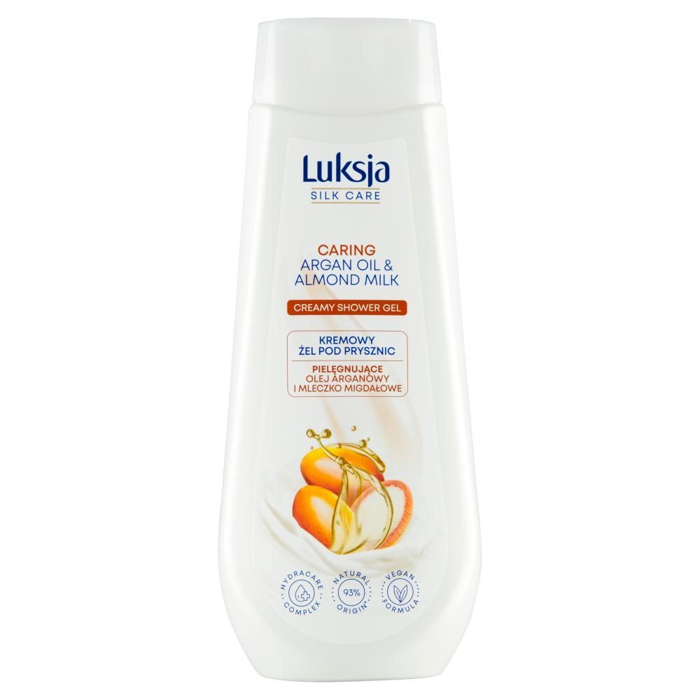 Luksja Silk Care Kremowy żel pod prysznic pielęgnujące olej arganowy i mleczko migdałowe 500 ml