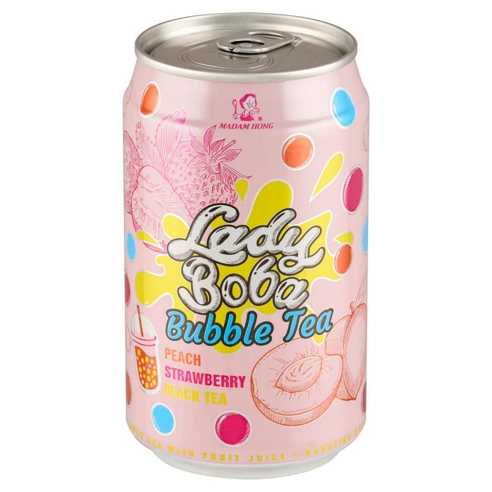 Madam Hong Lady Boba Bubble Tea Napój herbaciany smak brzoskwinia-truskawka 320 ml