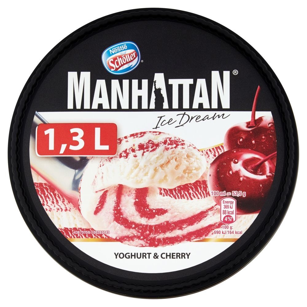 Manhattan Ice Dream Lody jogurtowe i sorbet wiśniowy 1,3 l