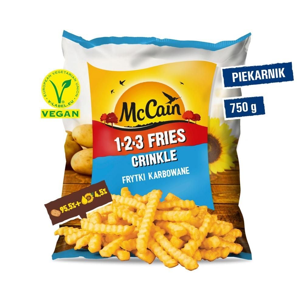 McCain 1.2.3 Fries Crinkle Frytki karbowane 750 g