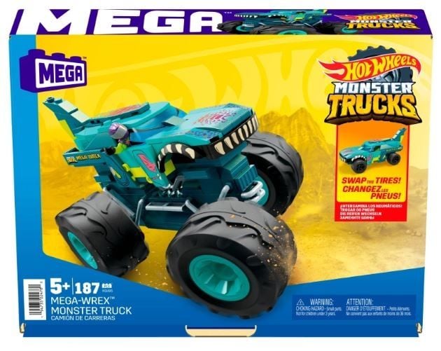 MEGA Hot Wheels Monster Trucks MEGA Wrex Pojazd do zbudowania Zestaw klocków HDJ95