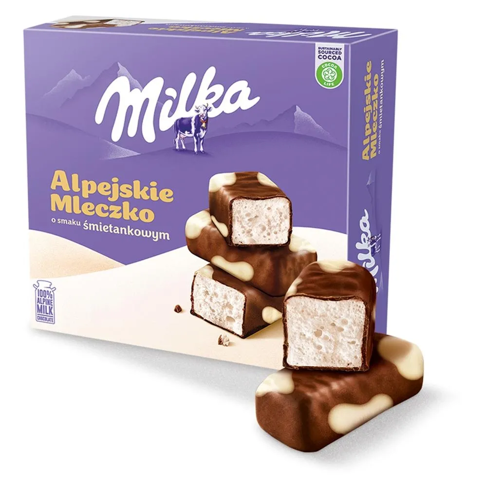 Milka Alpejskie Mleczko Pianka o smaku śmietankowym 330 g