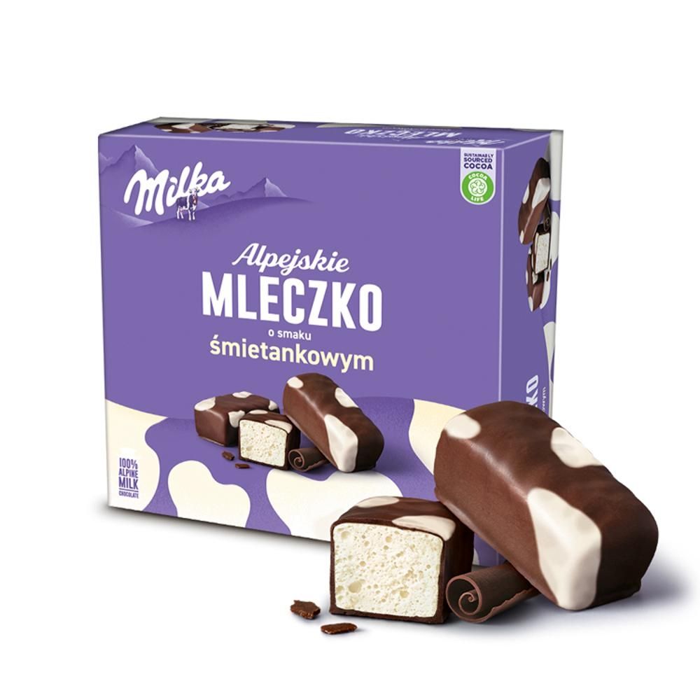 Milka Alpejskie Mleczko Pianka o smaku śmietankowym 330 g