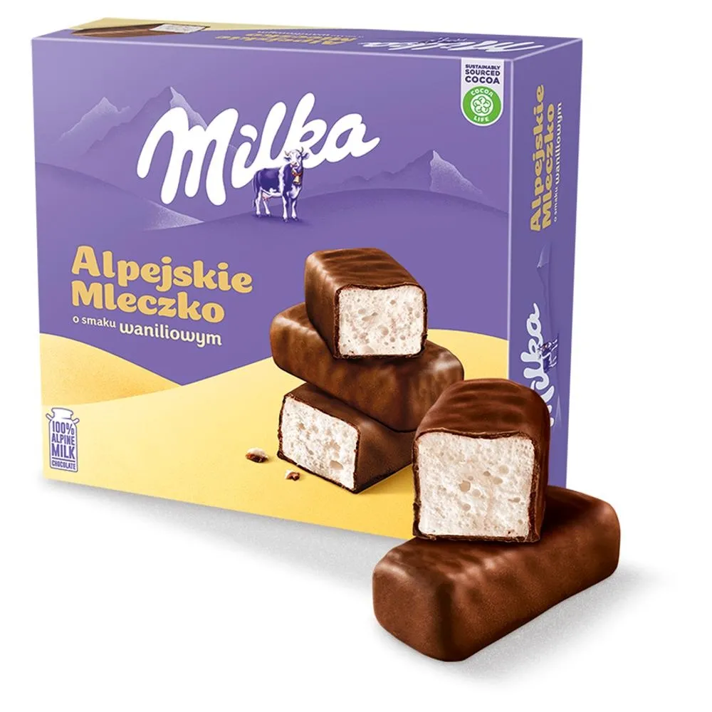 Milka Alpejskie Mleczko Pianka o smaku waniliowym 330 g