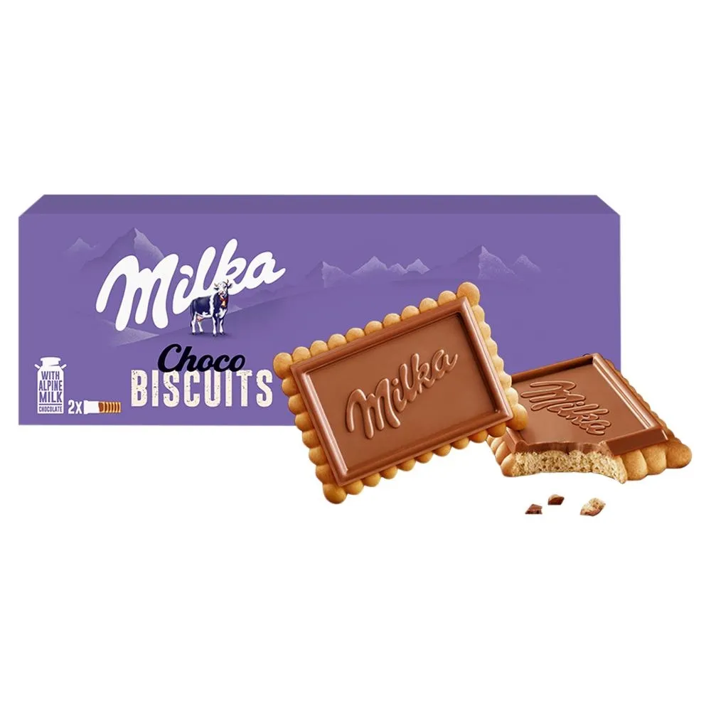 Milka Choco Biscuit Herbatniki z czekoladą mleczną z mleka alpejskiego 150 g