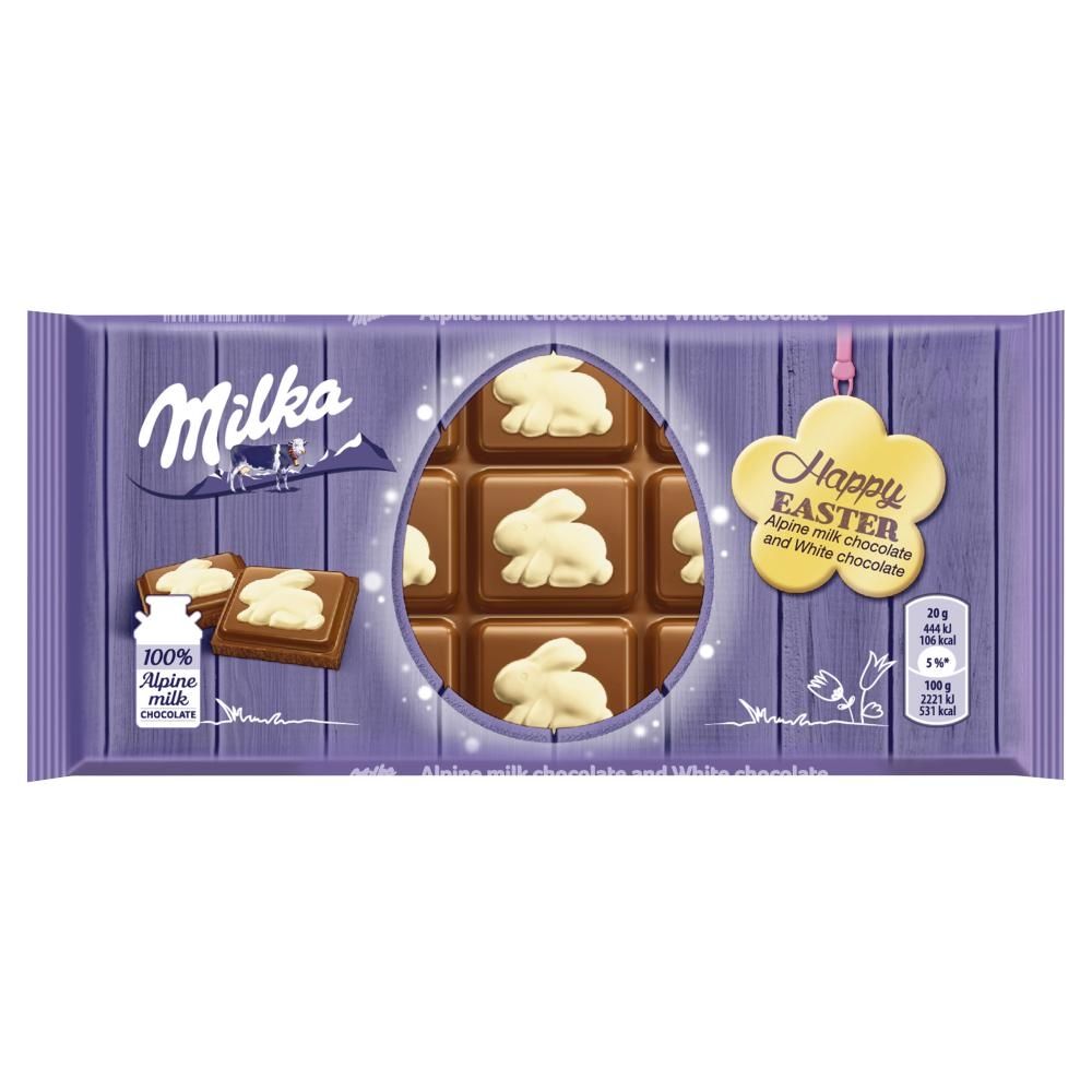 Milka Czekolada mleczna i biała czekolada 100 g