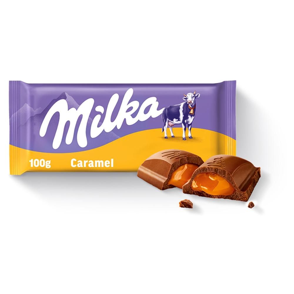 Milka Czekolada mleczna z nadzieniem karmelowym 100 g