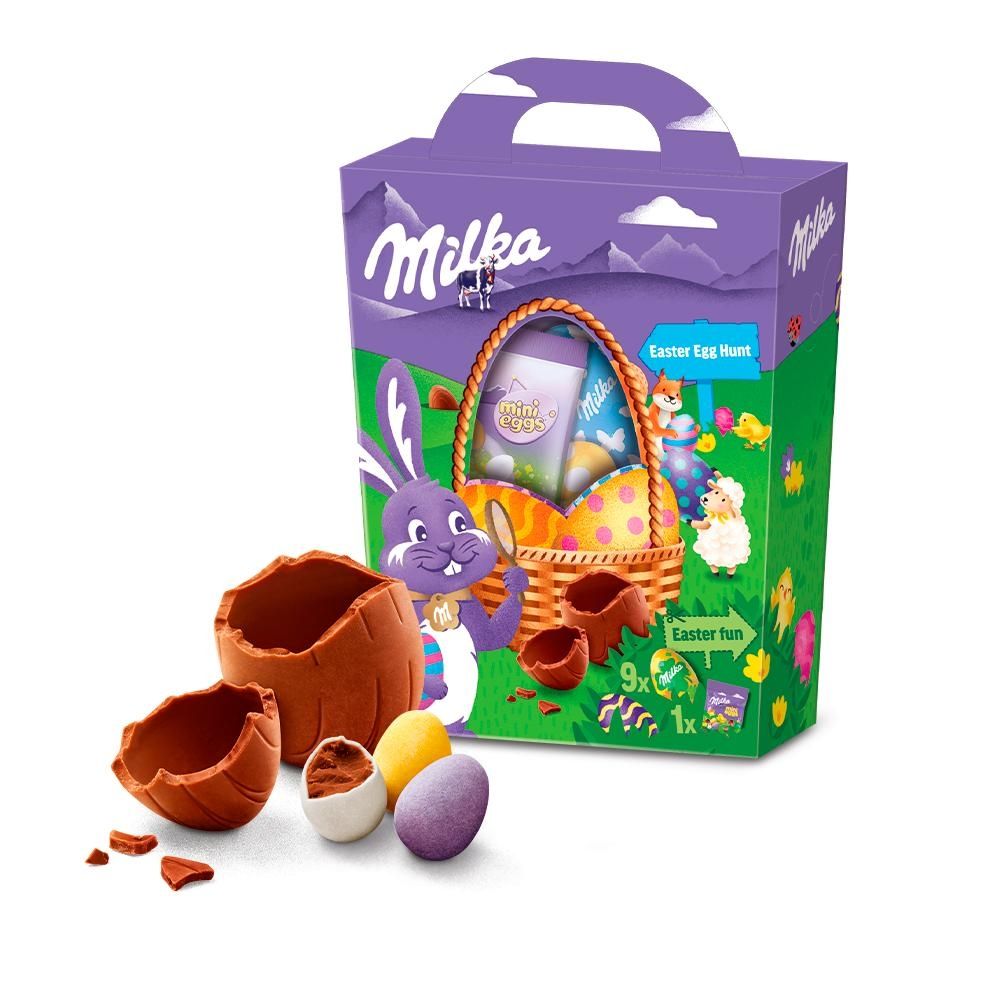 Milka Easter Egg Hunt Mieszanka jajek z czekolady mlecznej 162 g (10 sztuk)