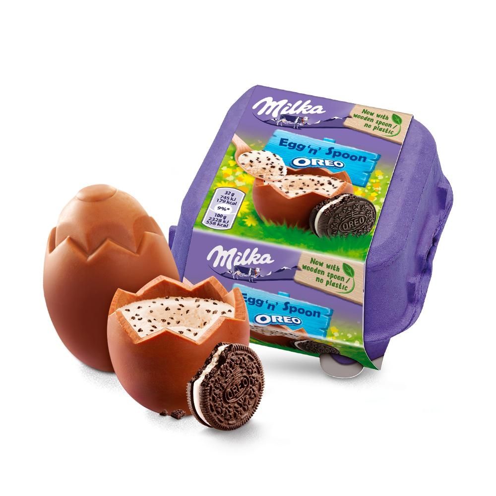 Milka Egg 'n' Spoon Oreo Czekolada mleczna 128 g (4 x 32 g)