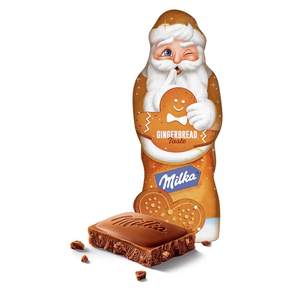 Milka Mikołaj z pokruszonymi ciastkami korzennymi w czekoladzie mlecznej 100 g