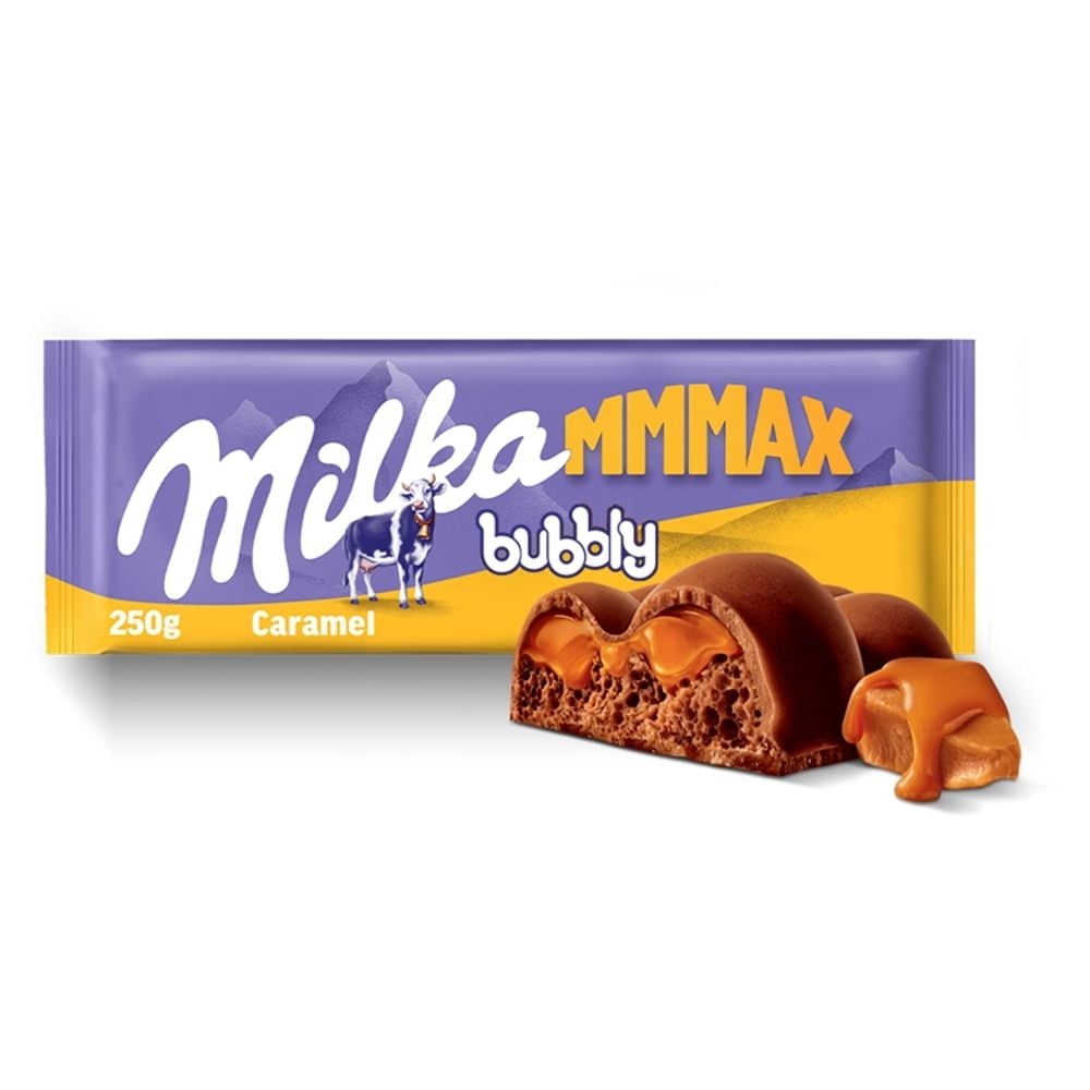 Milka Mmmax Bubbly Caramel Czekolada mleczna 250 g Zakupy online z dostawą do domu Carrefour pl