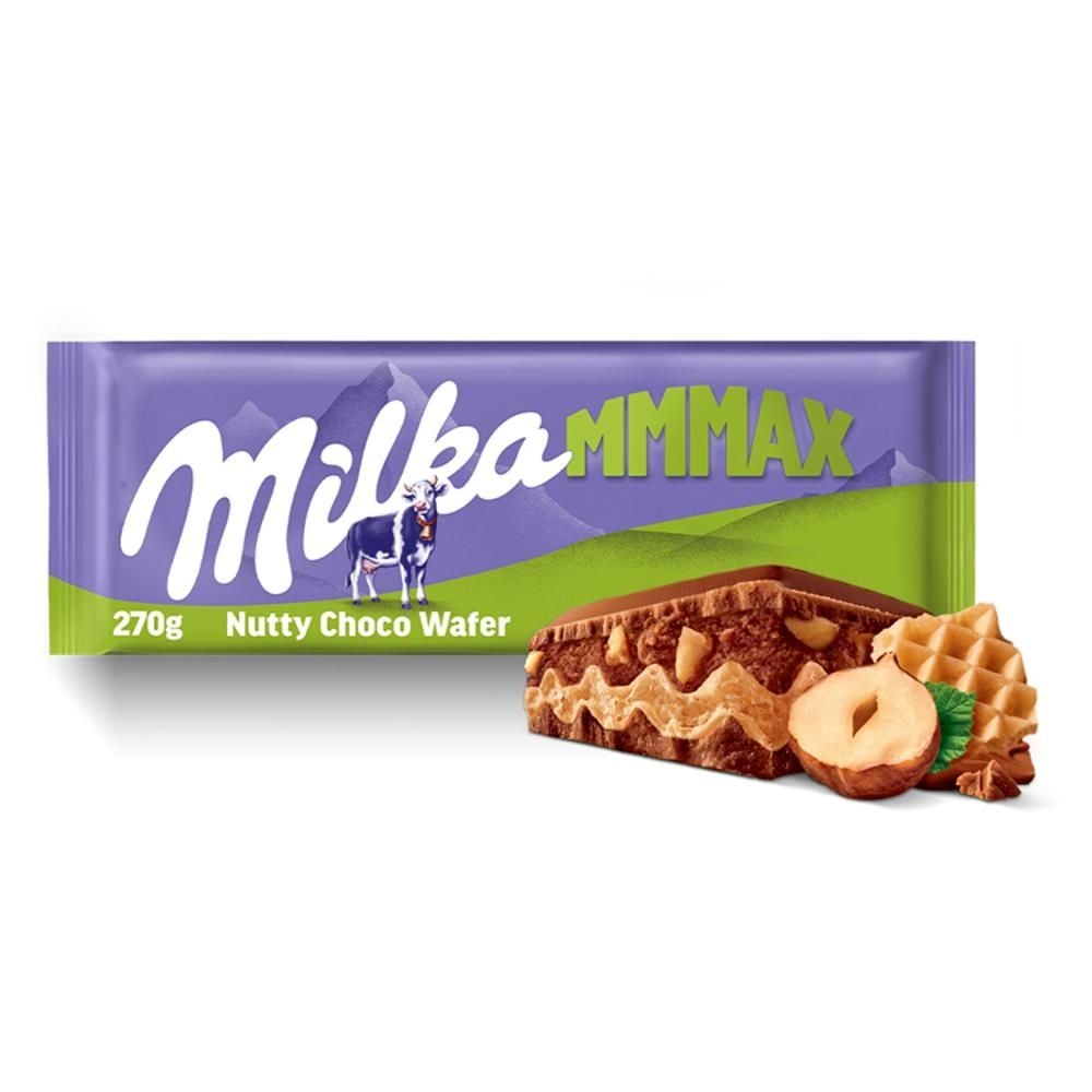 Milka Mmmax Czekolada mleczna z wafelkiem Nutty Choco Wafer 300 g