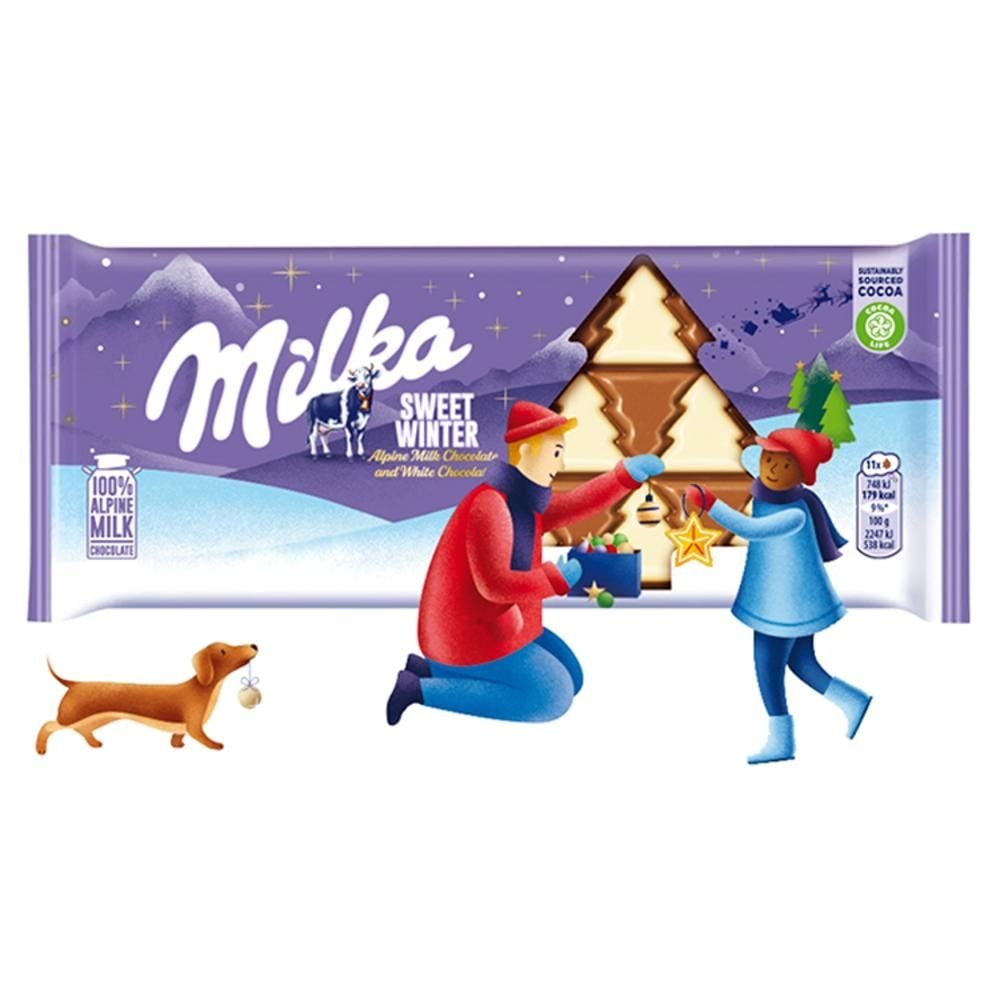 Milka Sweet Winter Czekolada mleczna z białą czekoladą 100 g