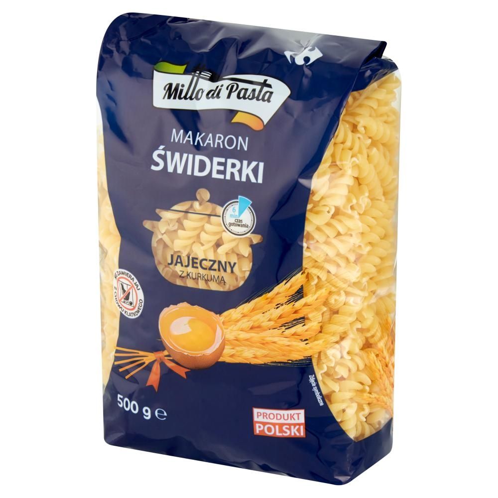 Millo di Pasta Makaron jajeczny z kurkumą świderki 500 g