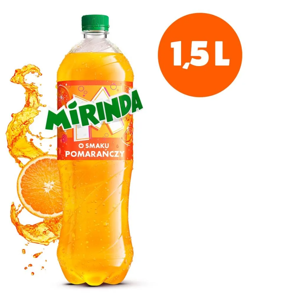 Mirinda Napój gazowany o smaku pomarańczowym 1,5 l