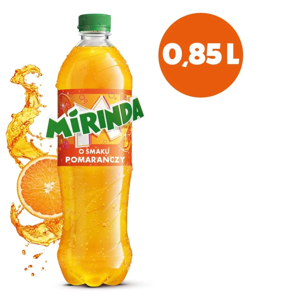 Mirinda Napój gazowany o smaku pomarańczowym 850 ml