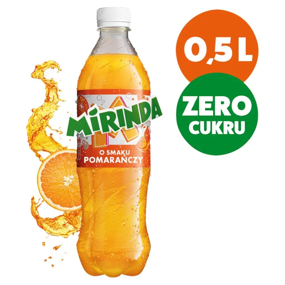 Mirinda Zero cukru Napój gazowany o smaku pomarańczowym 0,5 l