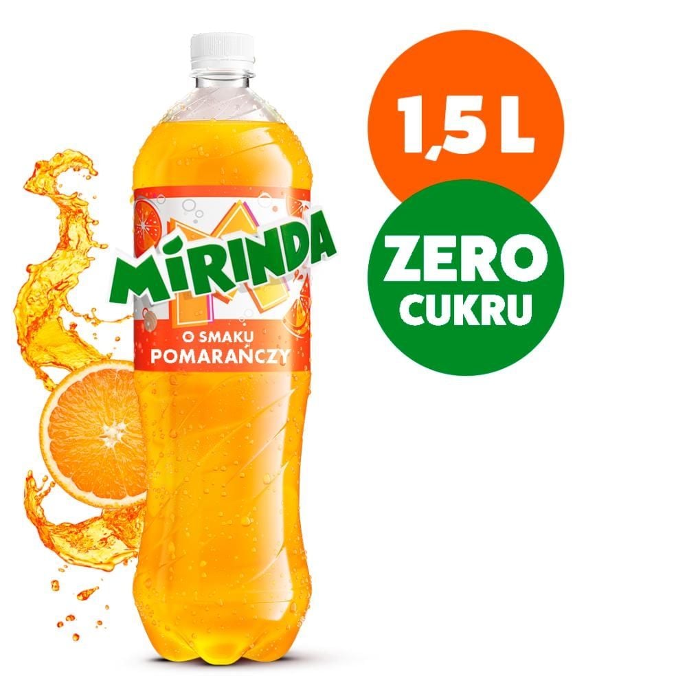 Mirinda Zero cukru Napój gazowany o smaku pomarańczowym 1,5 l