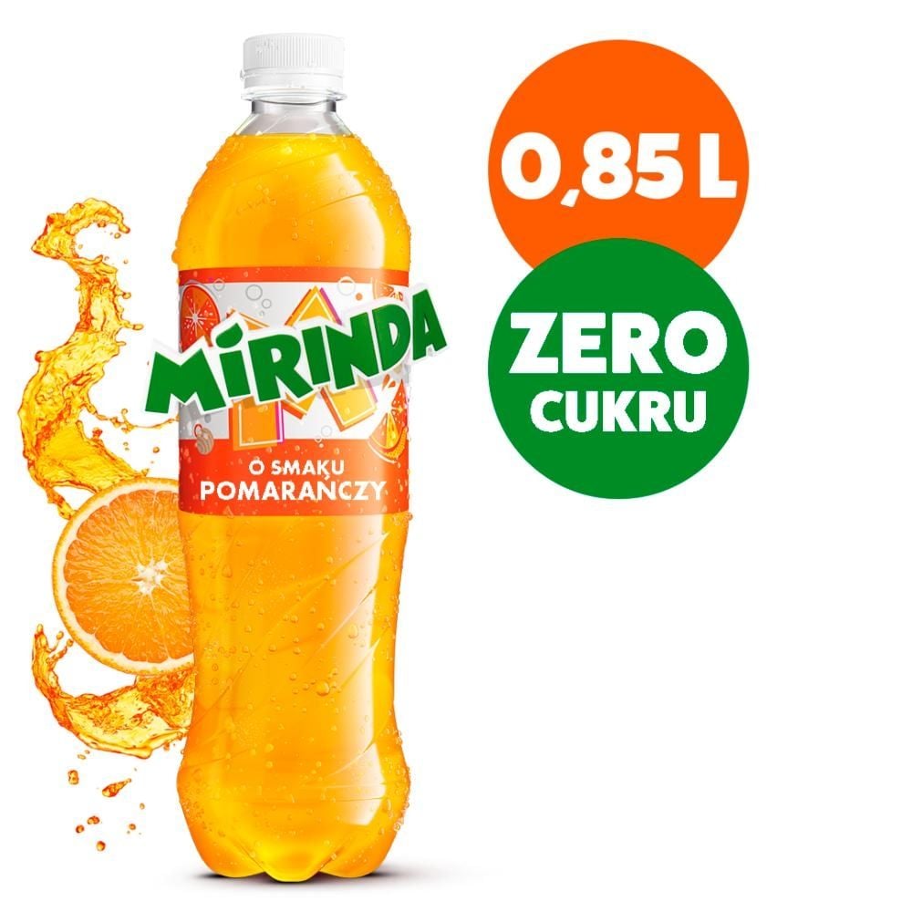 Mirinda Zero cukru Napój gazowany o smaku pomarańczowym 850 ml