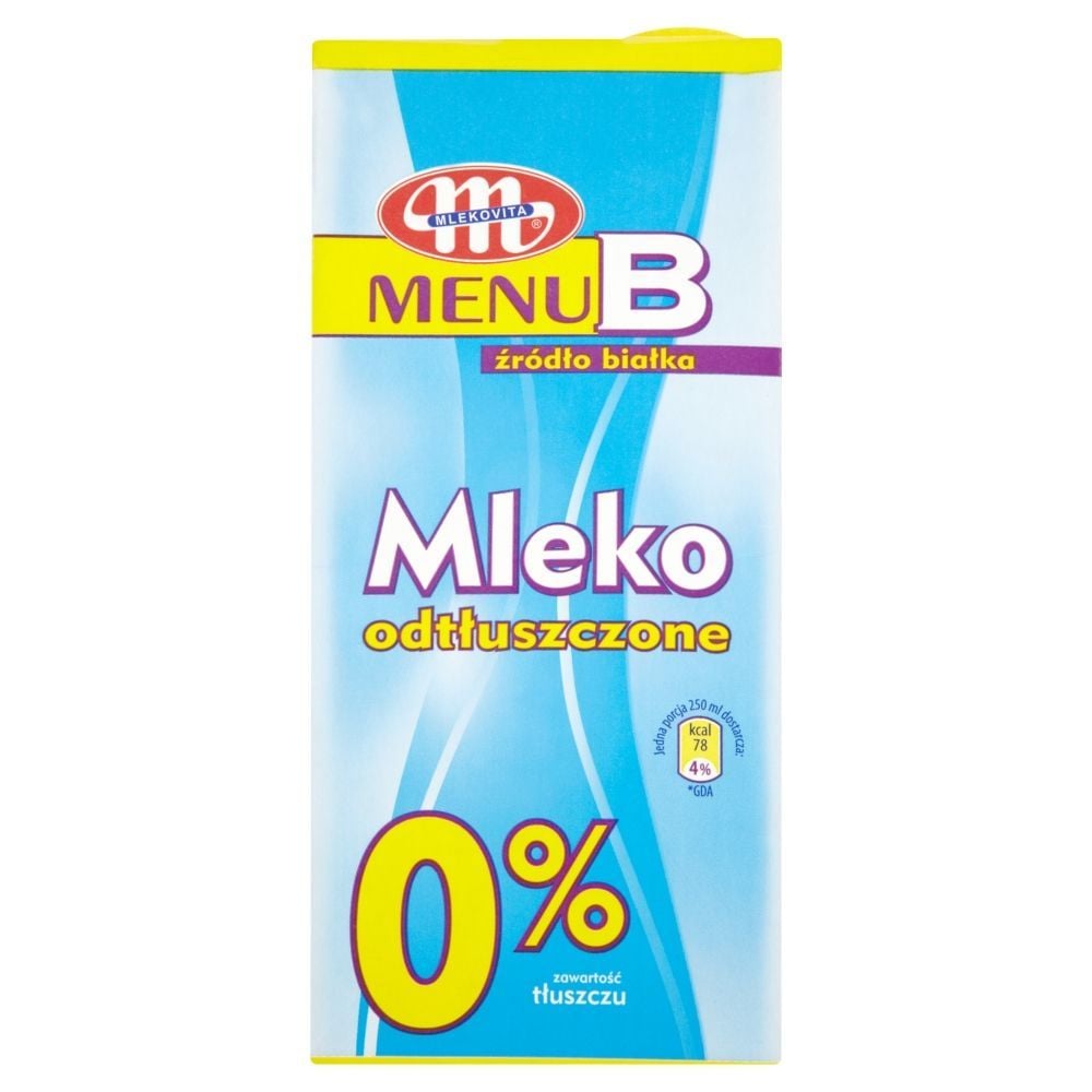 Mlekovita Menu B Mleko Odtłuszczone 1 L - Zakupy Online Z Dostawą Do ...