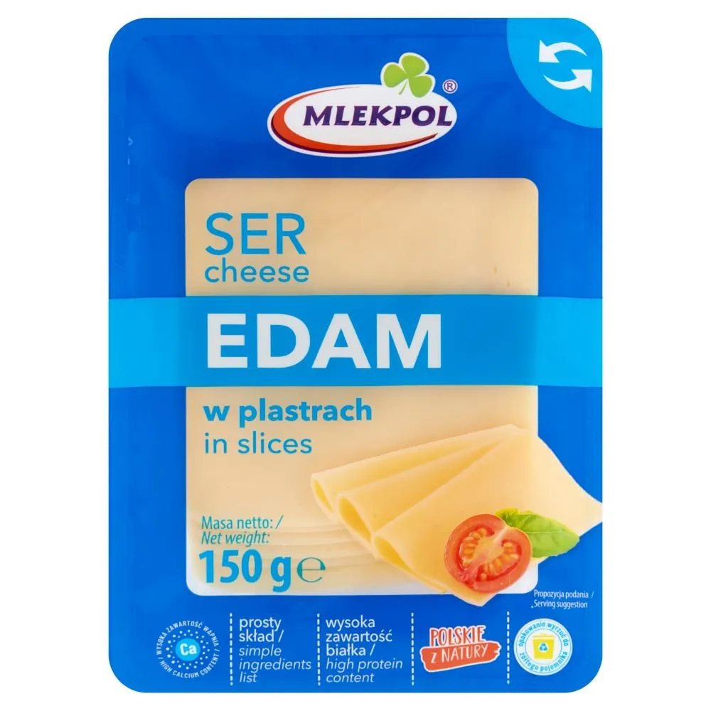 Mlekpol Ser edam w plastrach 150 g