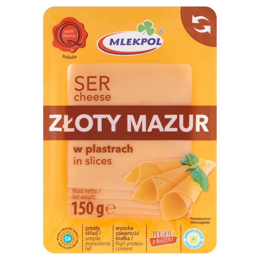 Mlekpol Ser złoty mazur w plastrach 150 g