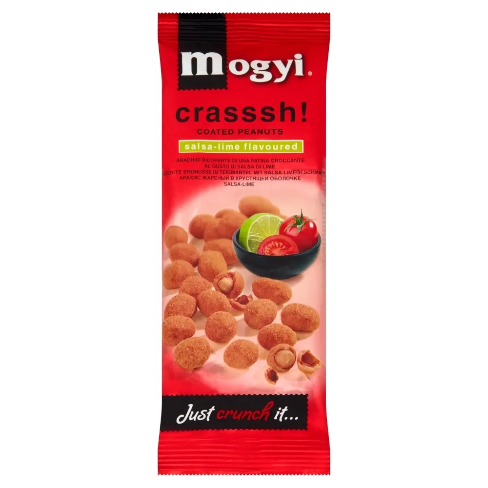 Mogyi Crasssh! Orzeszki ziemne w chrupkiej skorupce o smaku limonki z salsą pomidorową 60 g