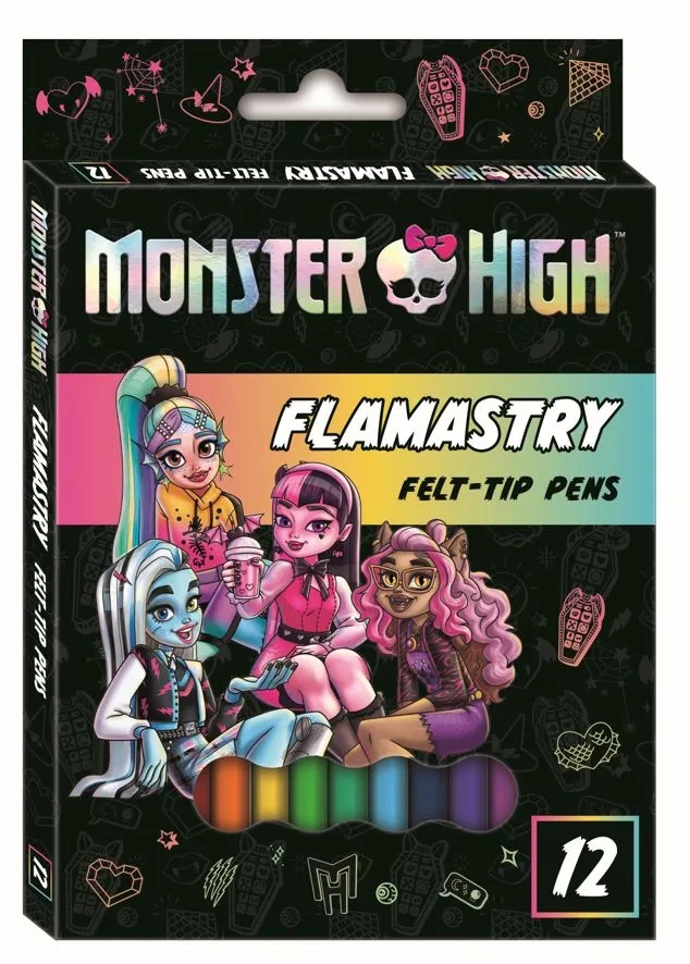 Monster High Flamastry 12 kolorów