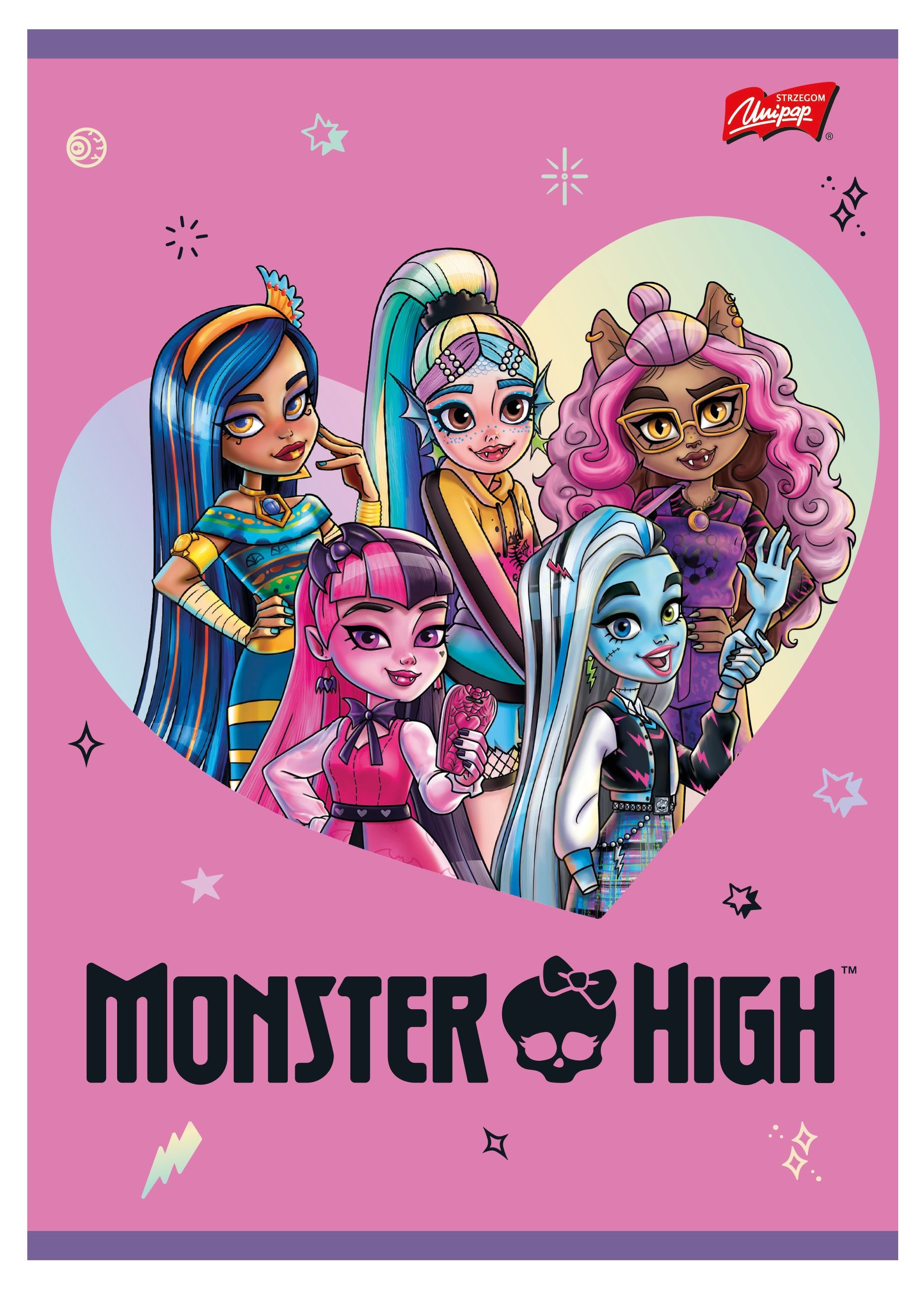 Monster High Zeszyt w kratkę w okładce laminowanej A5 16 kartek