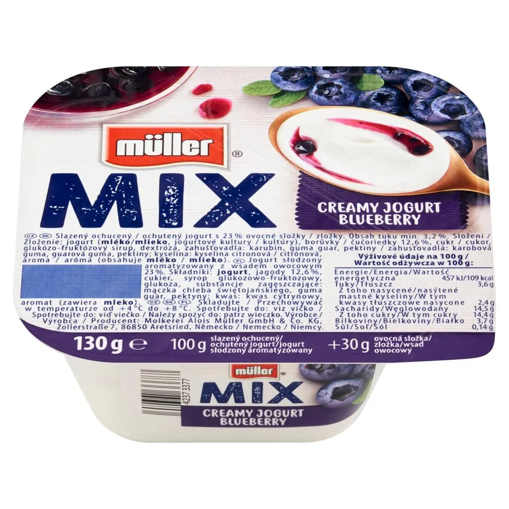 Müller Mix Blueberry Jogurt 130 g