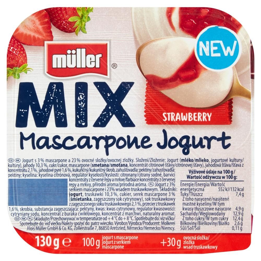 Müller Mix Jogurt z serkiem mascarpone 130 g