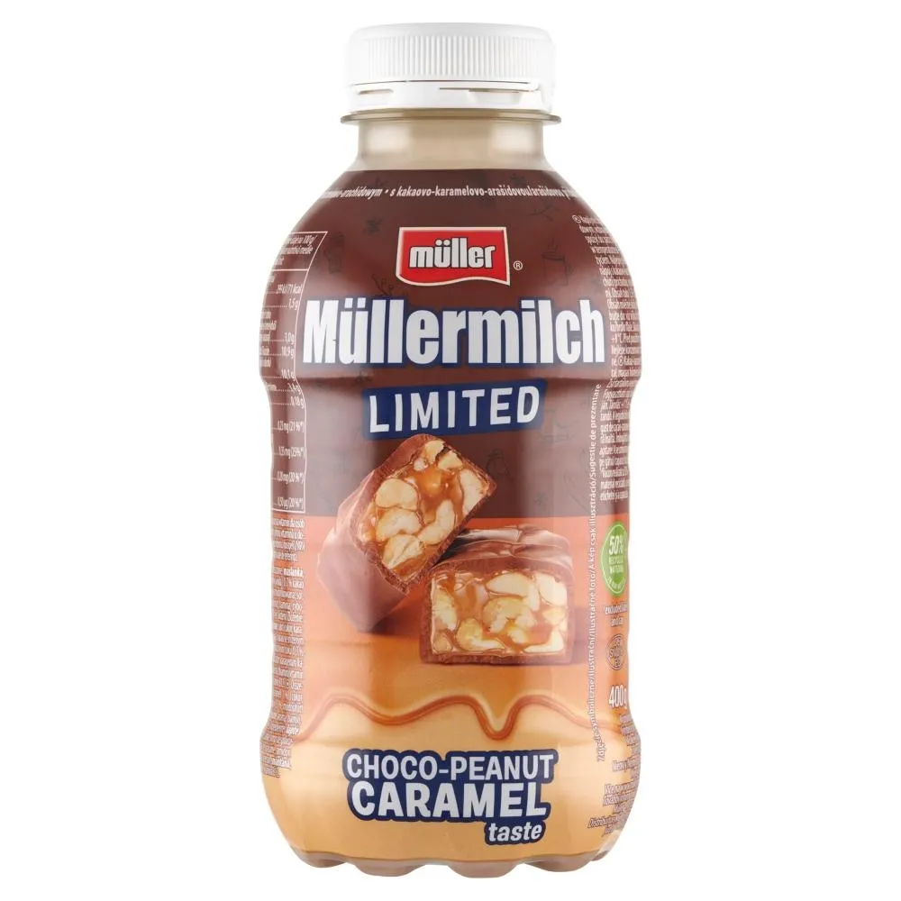 Müller Müllermilch Napój mleczny o smaku kakaowo-karmelowo-arachidowym 400 g