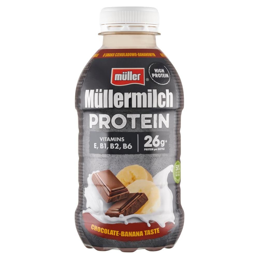 Müller Müllermilch Protein Napój mleczny o smaku czekoladowo-bananowym 400 g