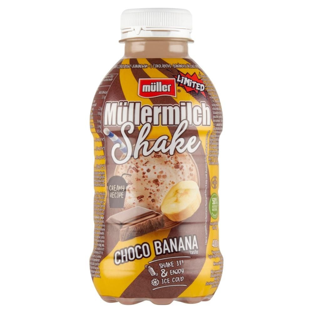 Müller Müllermilch Shake Napój mleczny o smaku czekoladowo-bananowym 400 g