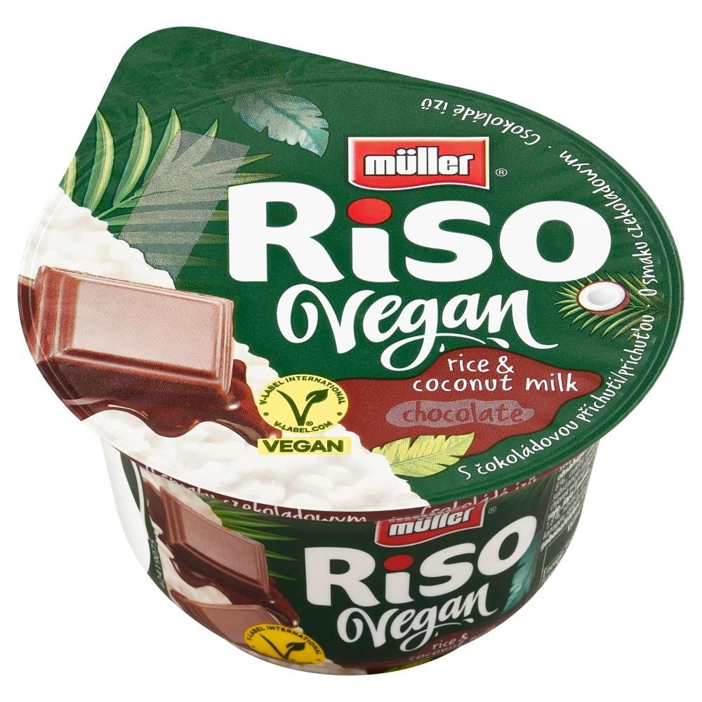 Müller Riso Vegan Deser na bazie ekstraktu z kokosa i ryżu z sosem o smaku czekoladowym 160 g